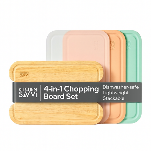 KitchenSavvi 4-in-1 Chopping Board Set